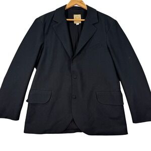 Vtg WAH MAKER True West Outfitters Men 42R Black Blazer Jacket USA Made 4-Button